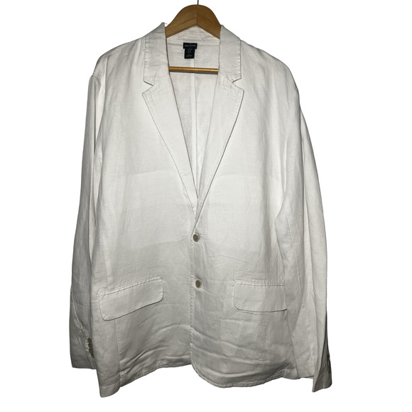 Daniel Hechter White Linen Blend Blazer Mens XL Two Button Casual Sport Coat - Picture 3 of 11